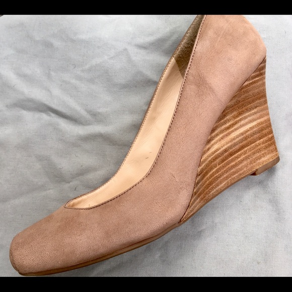 Nude colored suede wedges *worn twice* - Picture 2 of 3